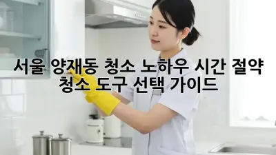 서울 양재동 청소 노하우: 시간 절약 청소 도구 선택 가이드