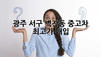 광주 서구 벽진동 중고차 최고가 매입!